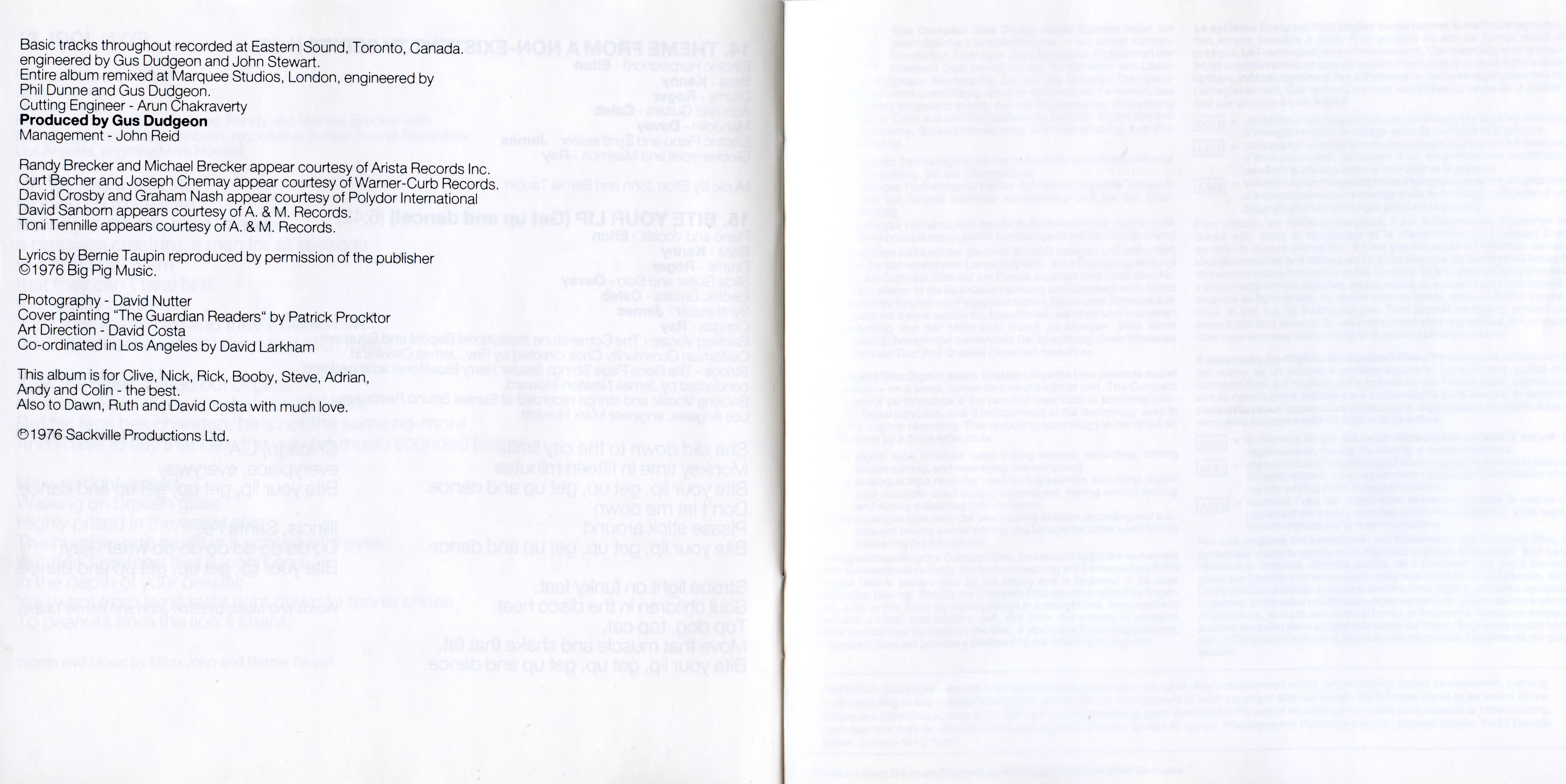 Elton John Blue Moves [booklet09 d]